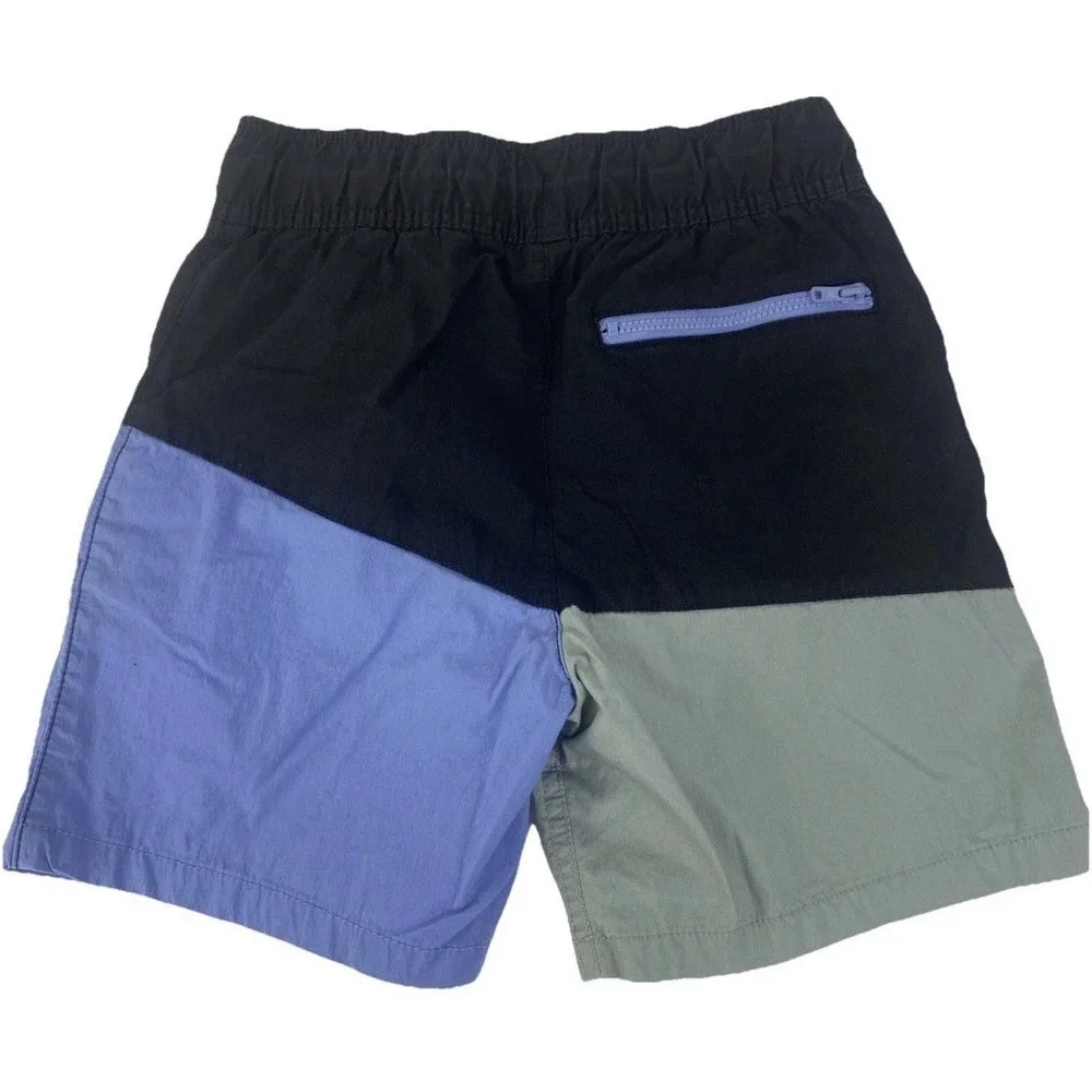Wonder‎ Nation Swim Trunks Boys Size 8 Colorblock Mesh Lined Black Blue Kids